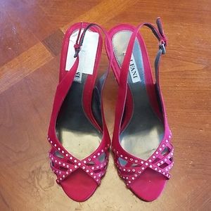Alfani Women's Heels Red with Rhinestones